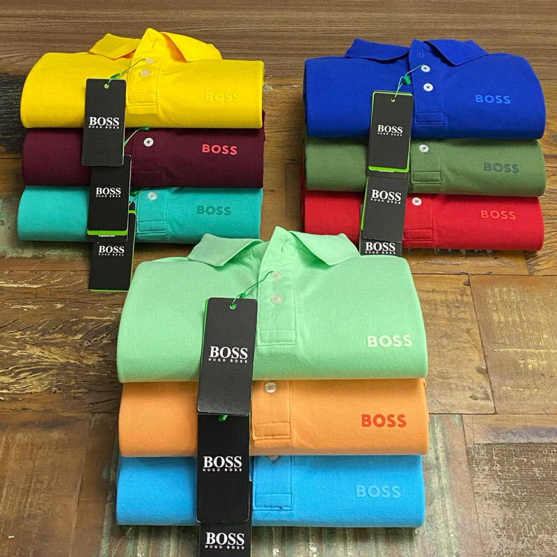 Camisa Gola Polo Boss 100% algodão