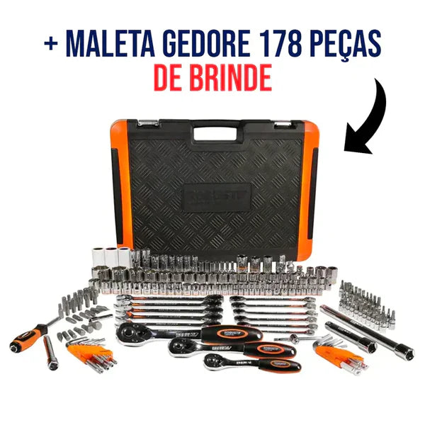 Parafusadeira + Maleta 178 Ferramentas [ÚLTIMAS UNIDADES]